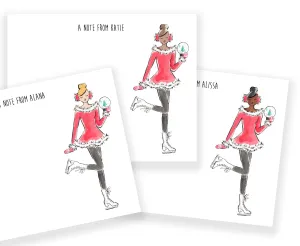 Holiday Ice Skating Girl Personalized Stationery