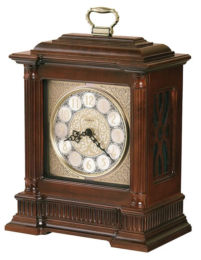 Howard Miller Akron Chiming Mantel Clock - Decorative Dial - Windsor Cherry