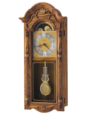 Howard Miller Rothwell Golden Oak Pendulum Wall Clock - Decorative Moon Phase