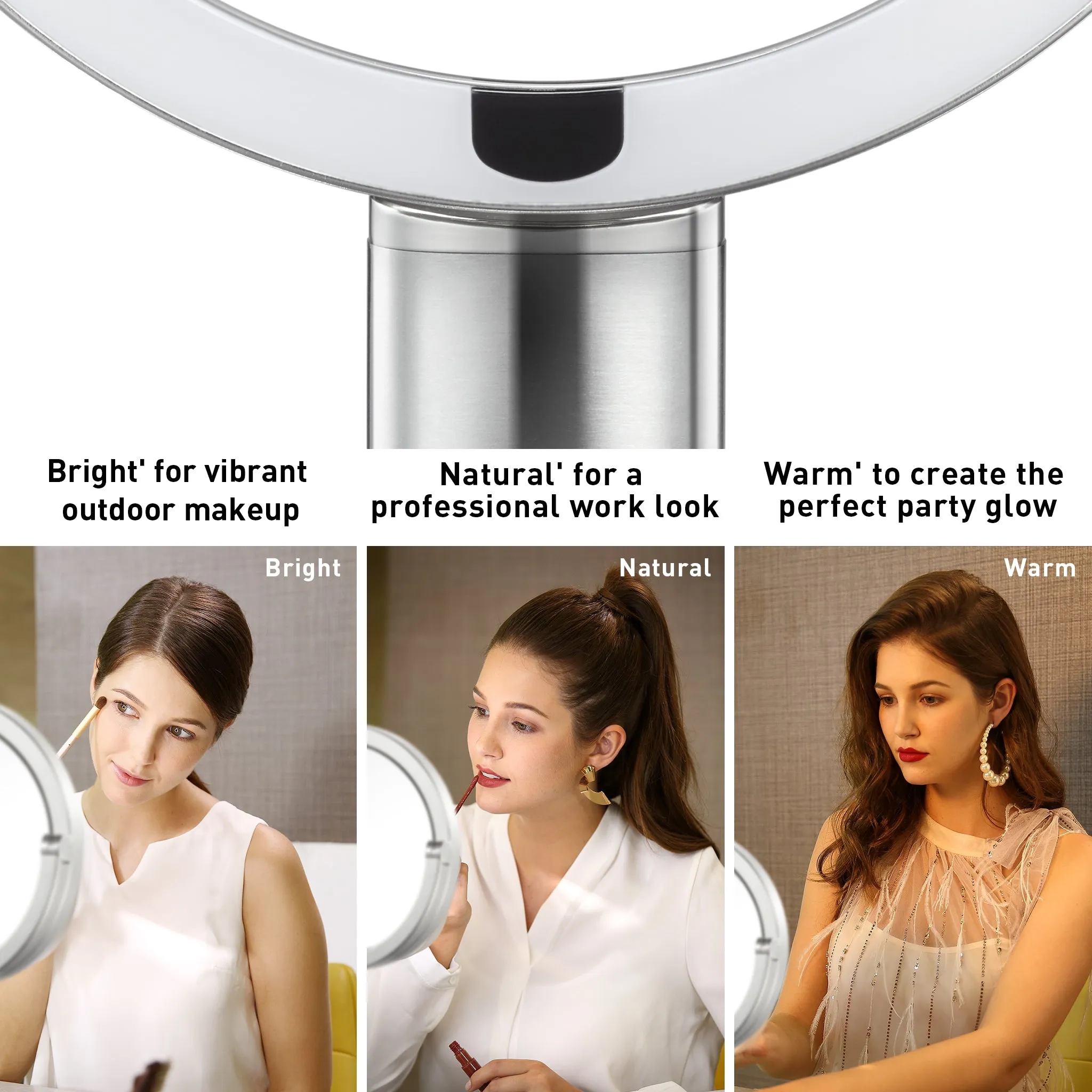 iMira Pro 8" 1X/5X Double Sided Sensor Mirror - Pearl White