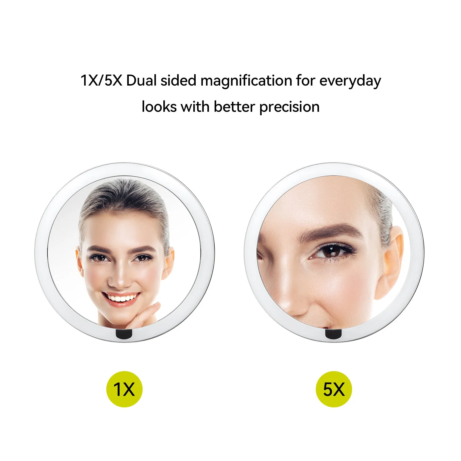 iMira Pro 8" 1X/5X Double Sided Sensor Mirror - Stainless Steel