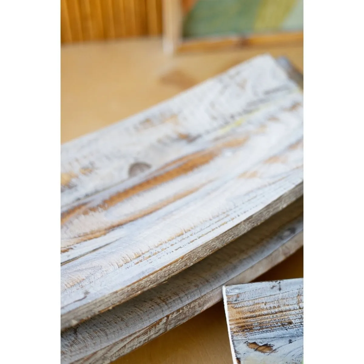 Kalalou - SET OF THREE RECTANGLE CURVED WOODEN BOWLS - CPP1006