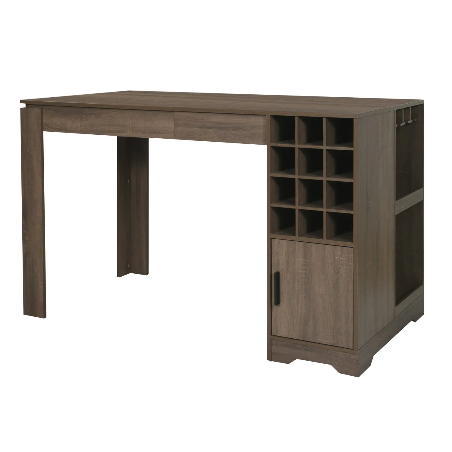 Kitchen Bar Table with Storage Shelves For Kitchen,Dining Room-HomyCasa