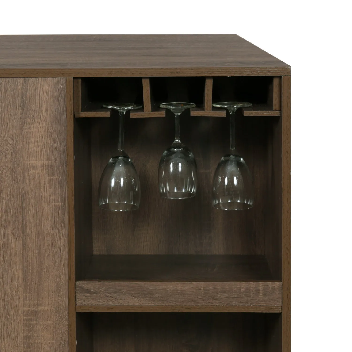Kitchen Bar Table with Storage Shelves For Kitchen,Dining Room-HomyCasa