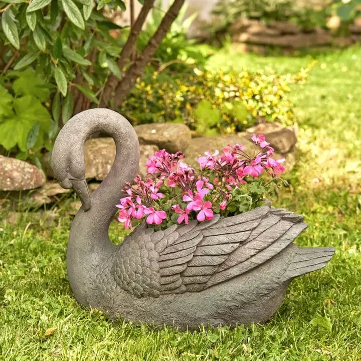 Magnesium Swan Planters Set of 2