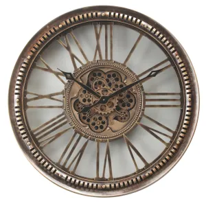 Majestic Round Industrial Moving Cogs Wall Clock