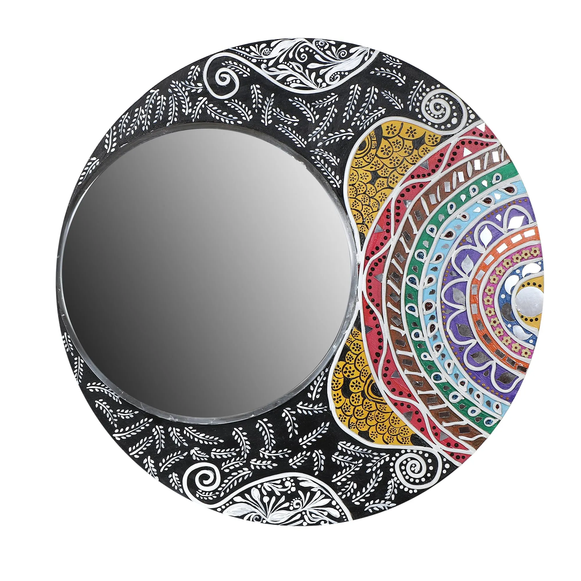 MANGO A-B-C FOLIAGE SERIES I – 2023-24 Mirror decorative mirror Unique, Handmade, Indian Traditonal Artwork, Home/office Decoration (Pack Of 3)