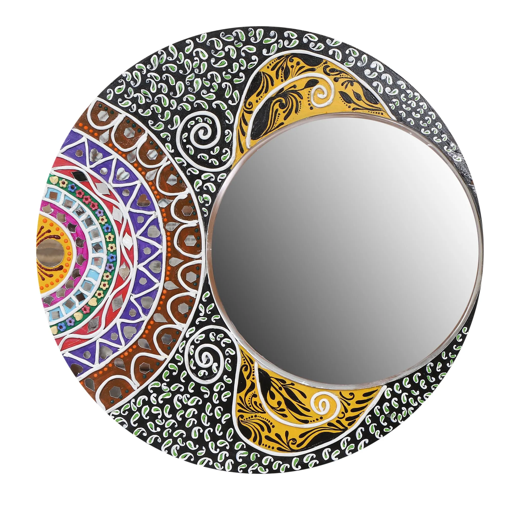 MANGO A-B-C FOLIAGE SERIES I – 2023-24 Mirror decorative mirror Unique, Handmade, Indian Traditonal Artwork, Home/office Decoration (Pack Of 3)