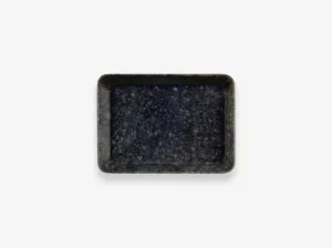 Marbled Melamine Desk Tray S Black