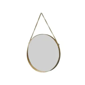 MERISHOPP Wall Hanging Mirror Metal Frame Mirrors for Apartment Dressing Room Entryway 28.5Cmx25Cm Hexagon