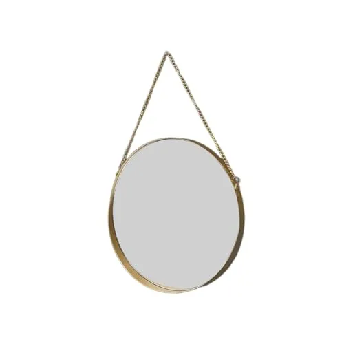 MERISHOPP Wall Hanging Mirror Metal Frame Mirrors for Apartment Dressing Room Entryway 28.5Cmx25Cm Hexagon
