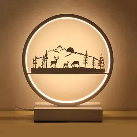 Metal Round Table Light: Natural View Creative Reading Light for Adult Bedroom & Cafe