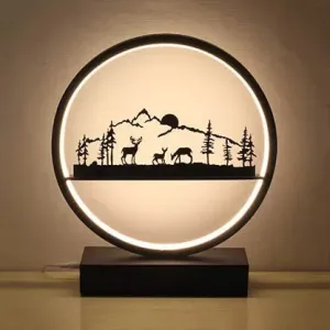 Metal Round Table Light: Natural View Creative Reading Light for Adult Bedroom & Cafe