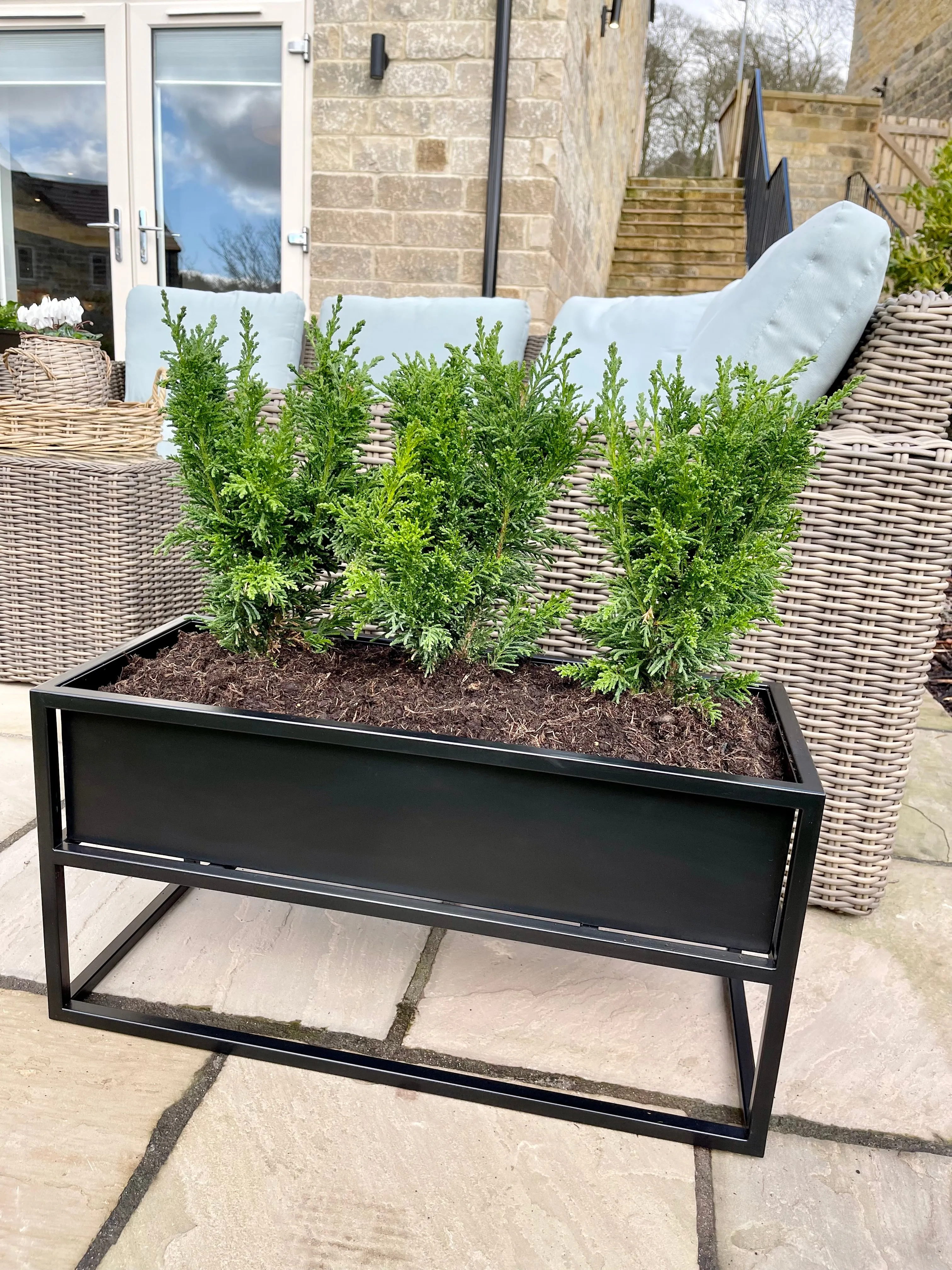 Metal Standing Planter Low