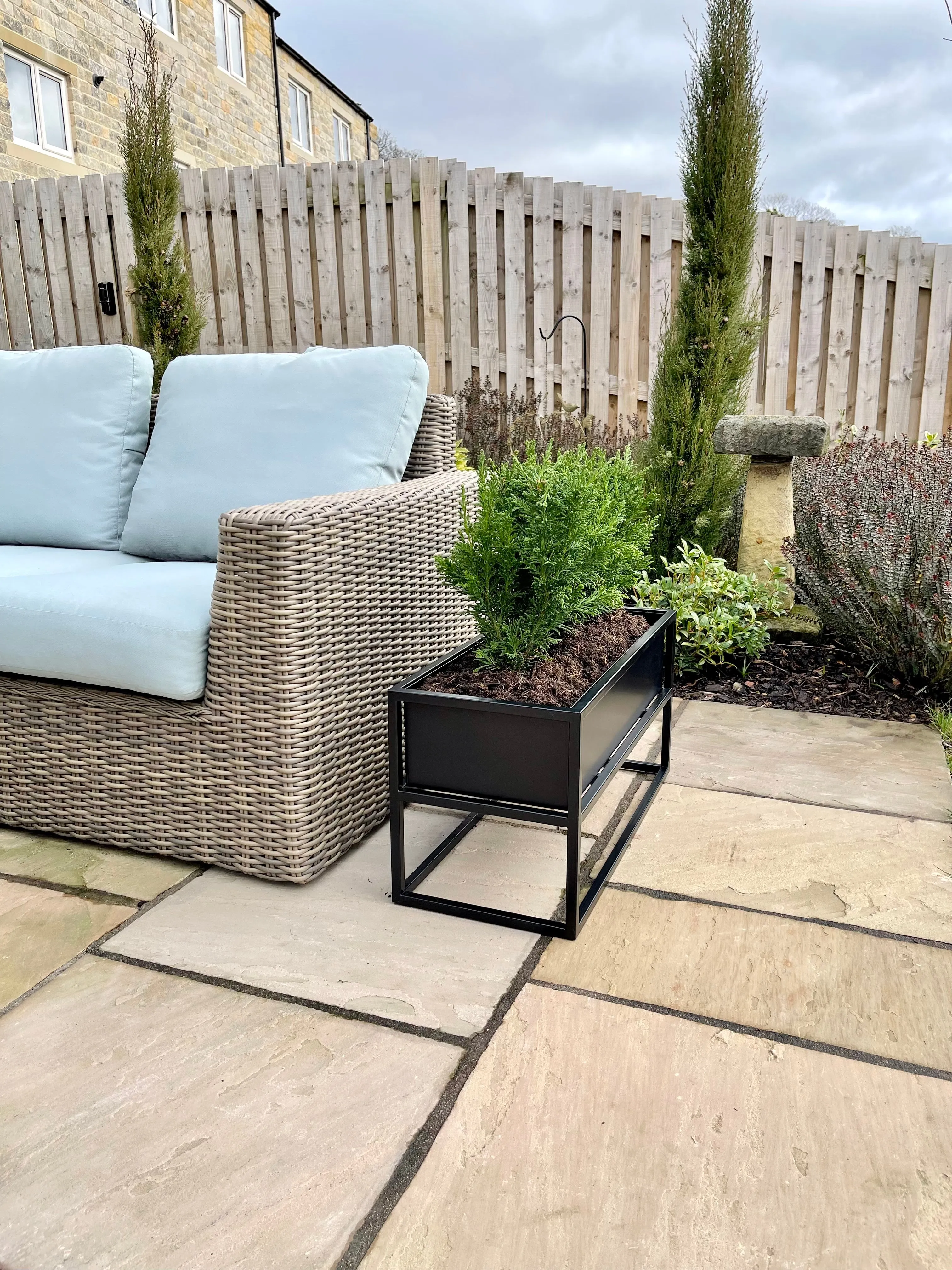 Metal Standing Planter Low
