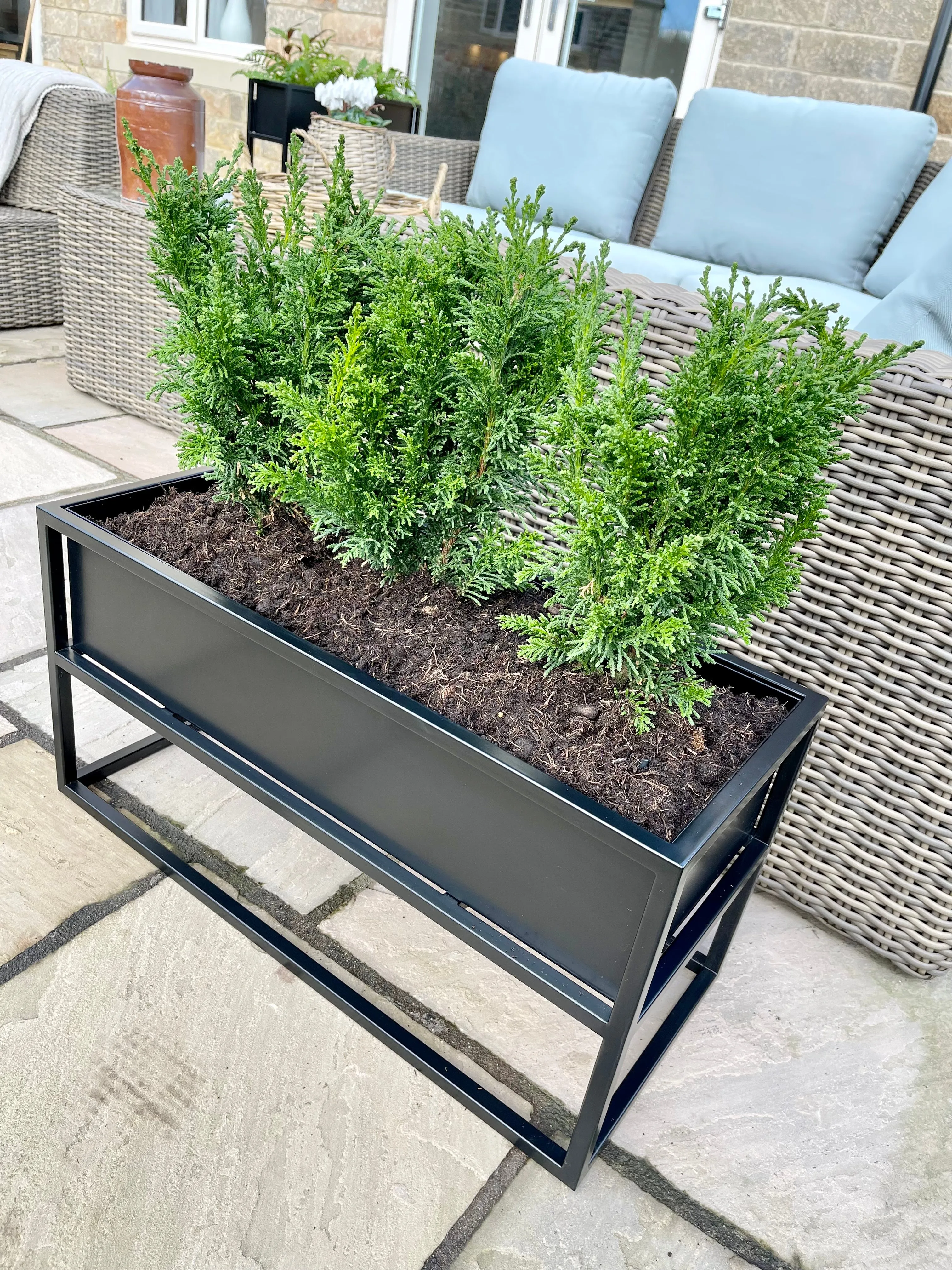 Metal Standing Planter Low