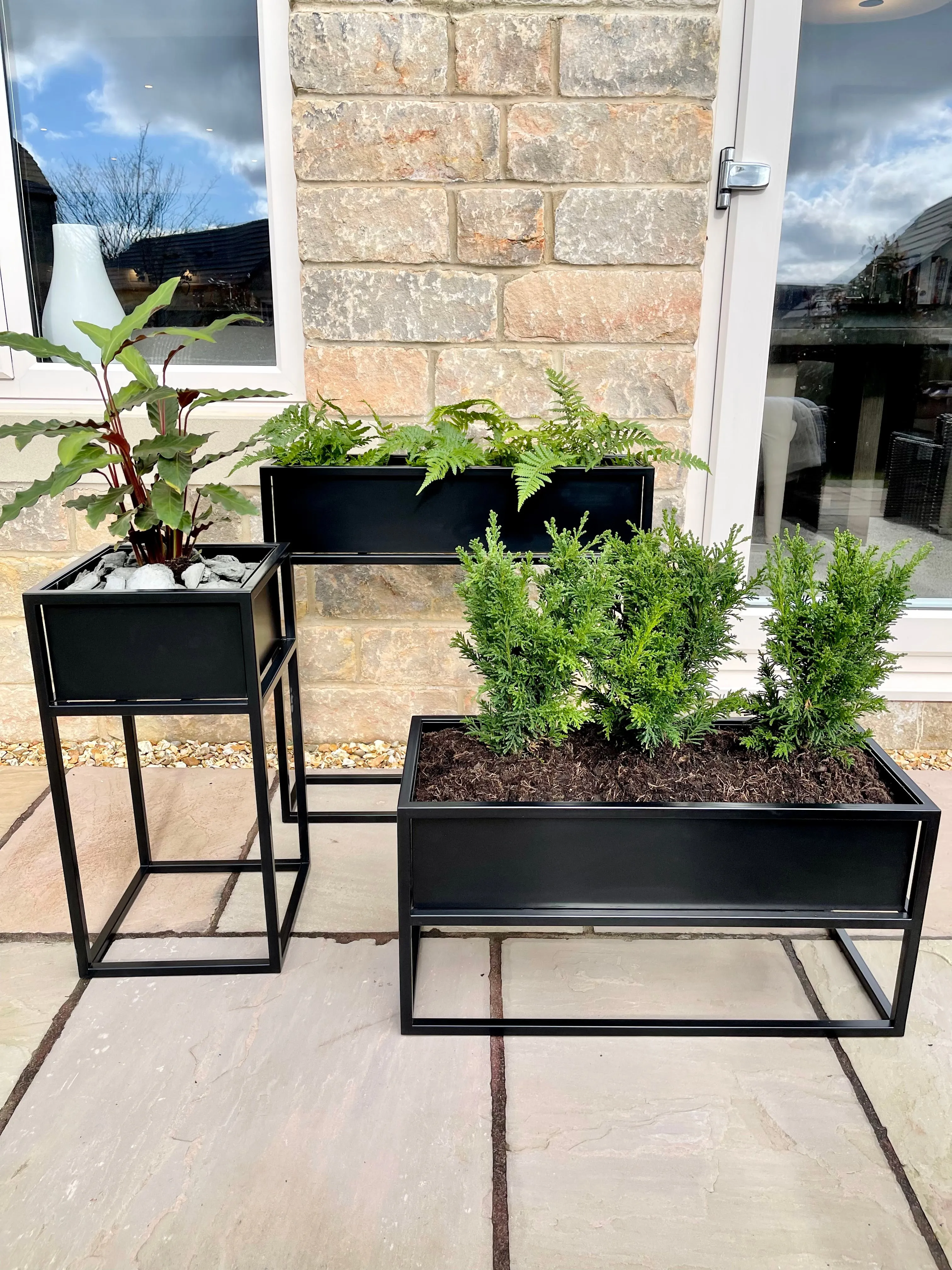 Metal Standing Planter Low