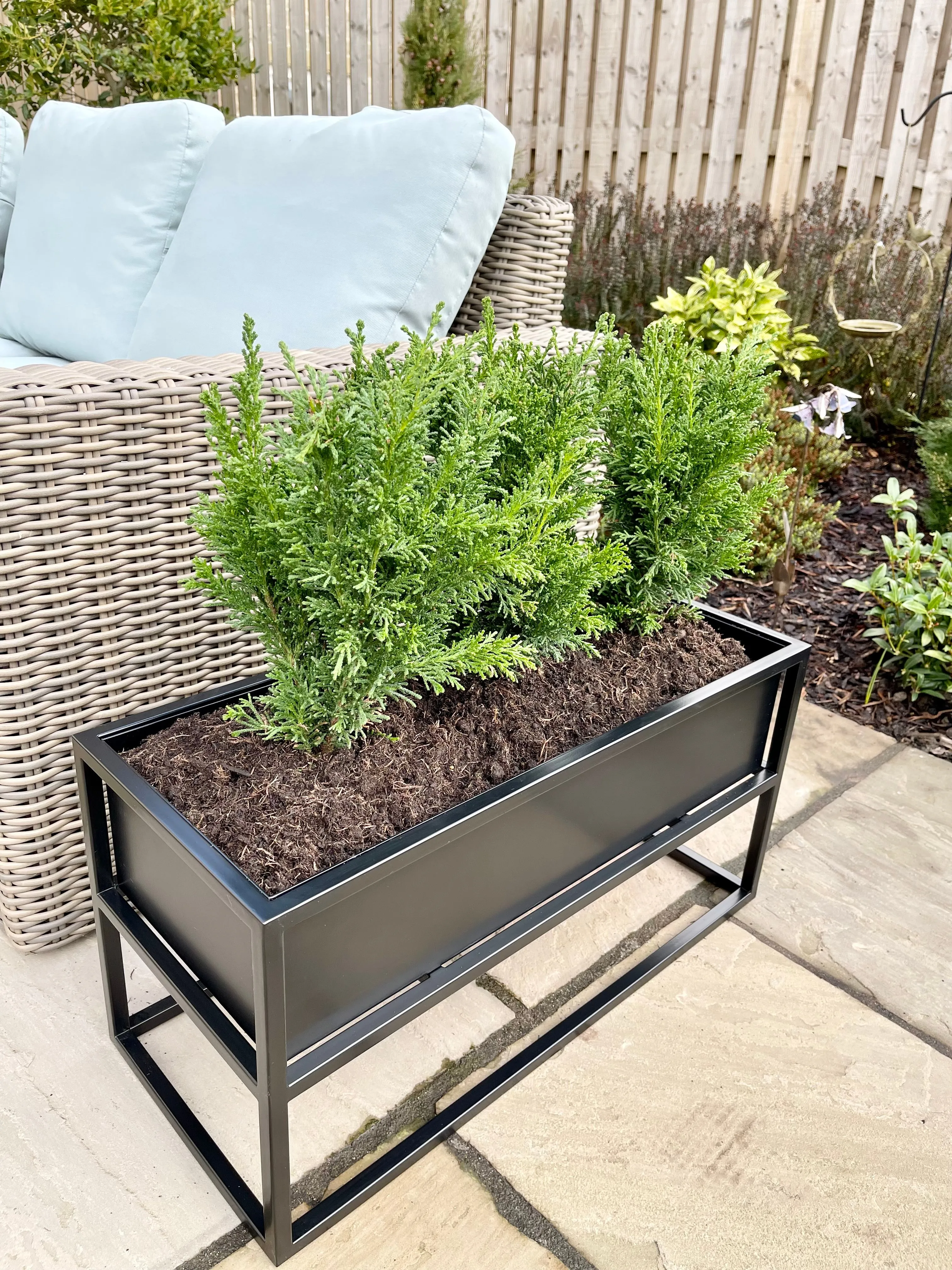 Metal Standing Planter Low