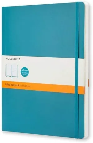 Moleskine Ruled Notebook Extra Large Underwater Blue Soft Cover