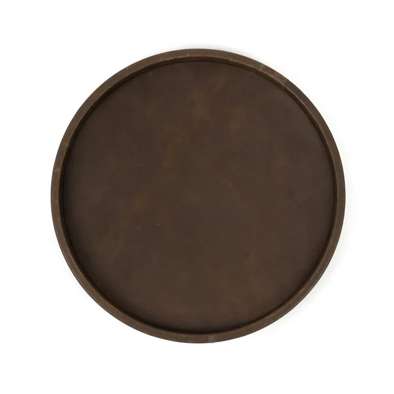Moore and Giles Round Leather Tray - Small
