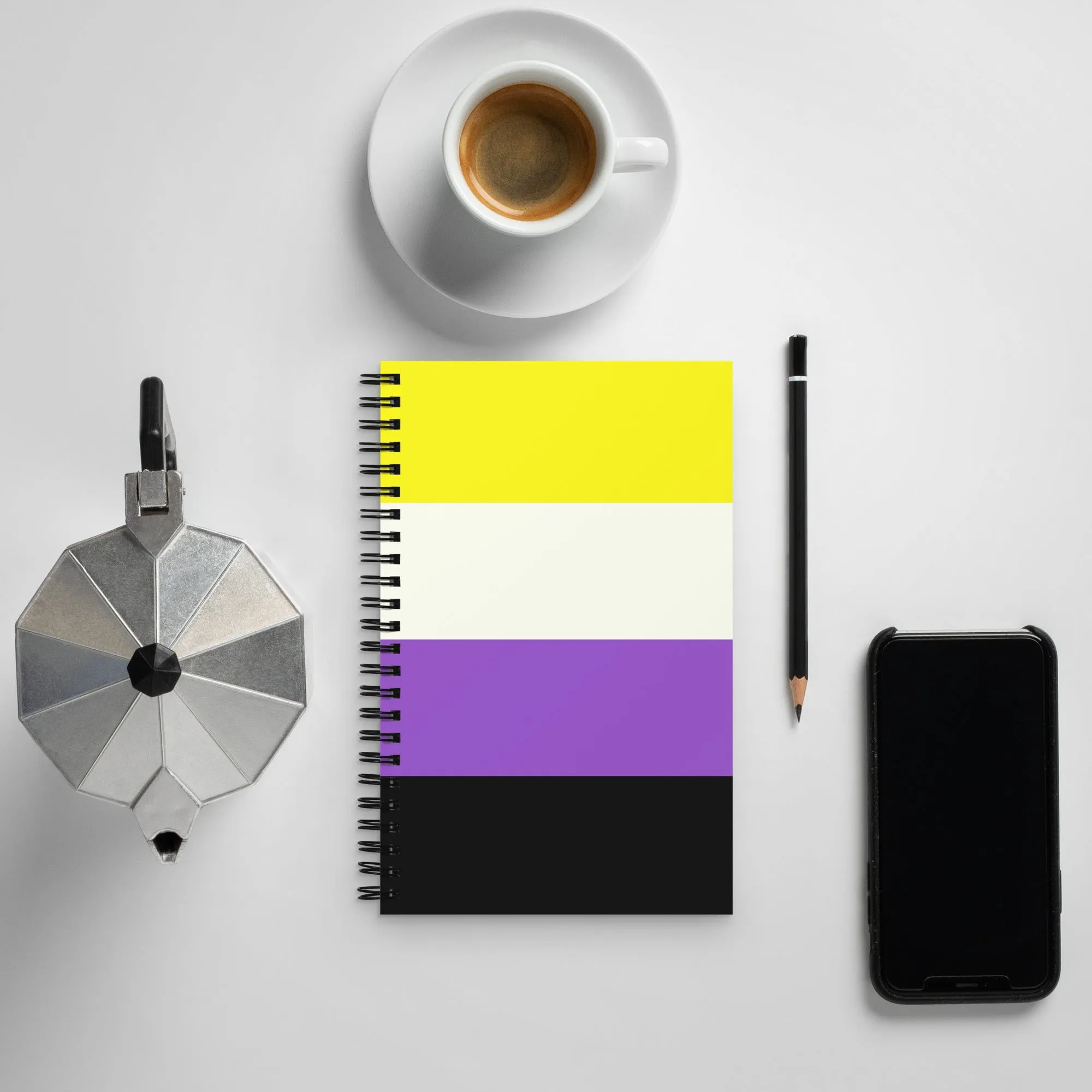 Non-Binary Pride Flag Spiral Notebook