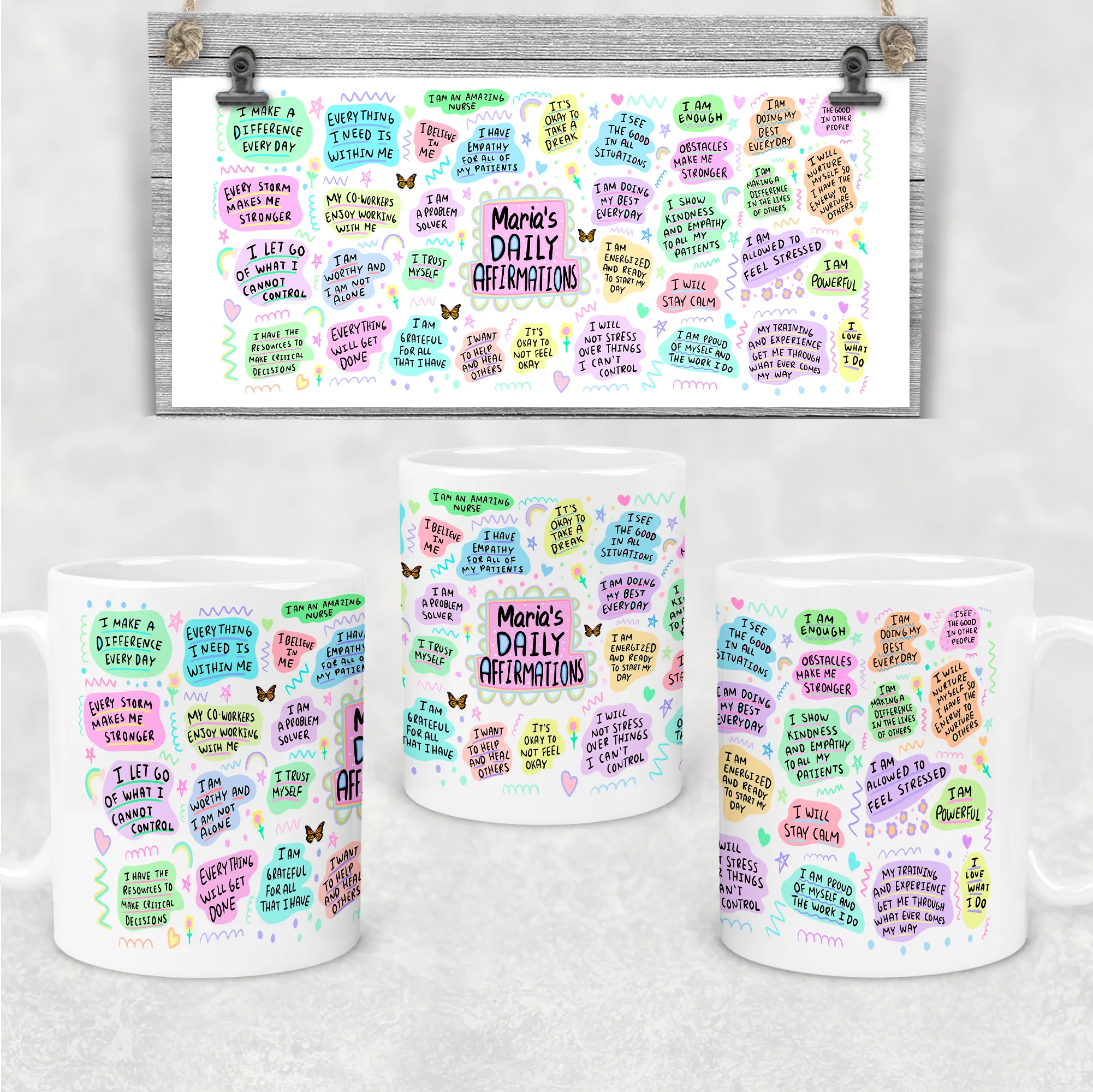 Nurse Positive Affirmations Personalised Mug
