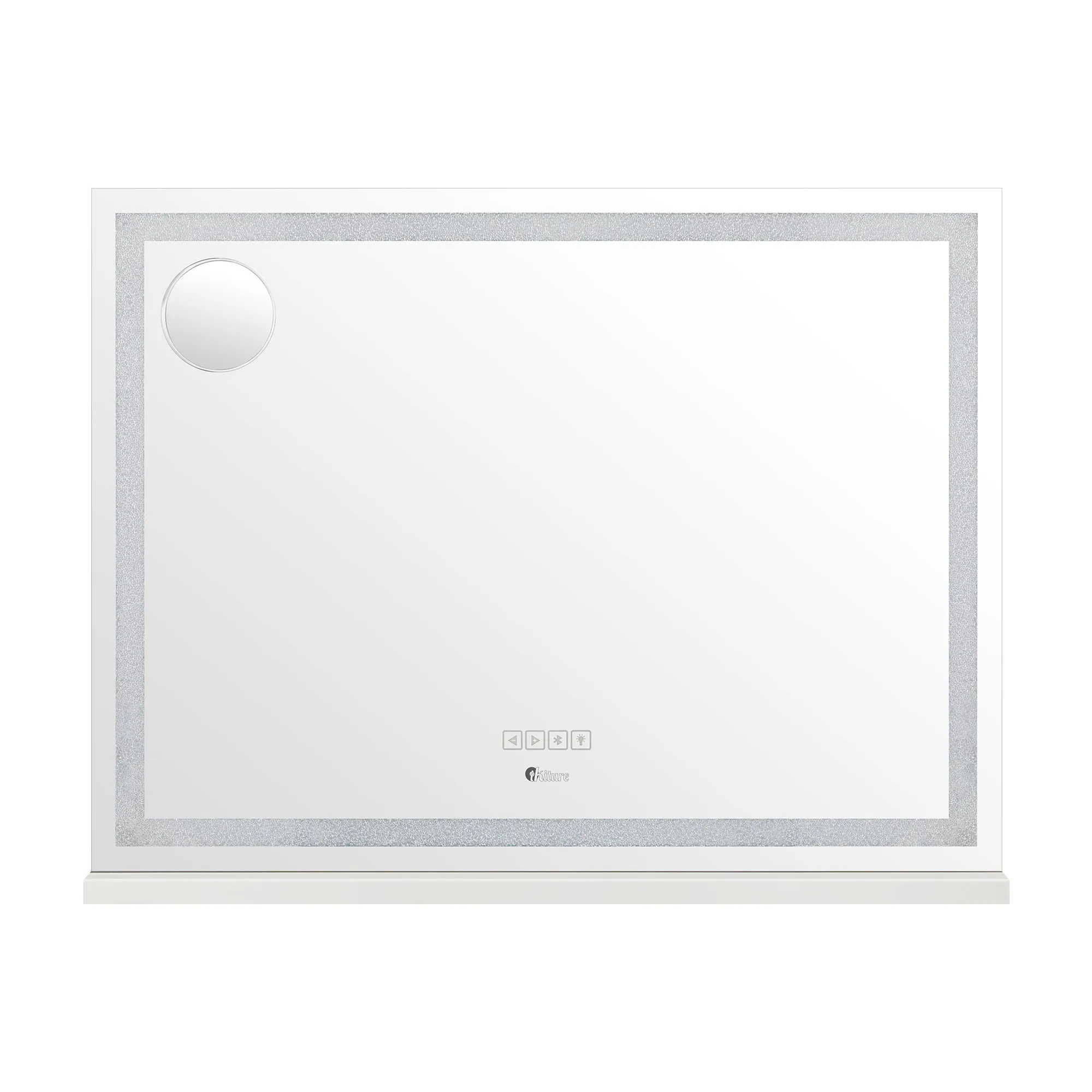 Oikiture Bluetooth Hollywood LED Makeup Mirror 80x62cm Crystal Vanity Mirrors