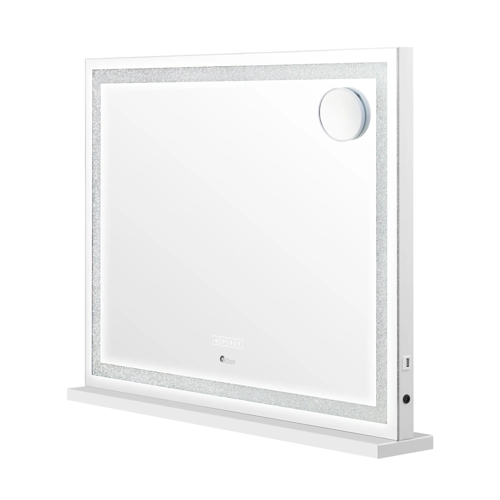 Oikiture Bluetooth Hollywood LED Makeup Mirror 80x62cm Crystal Vanity Mirrors