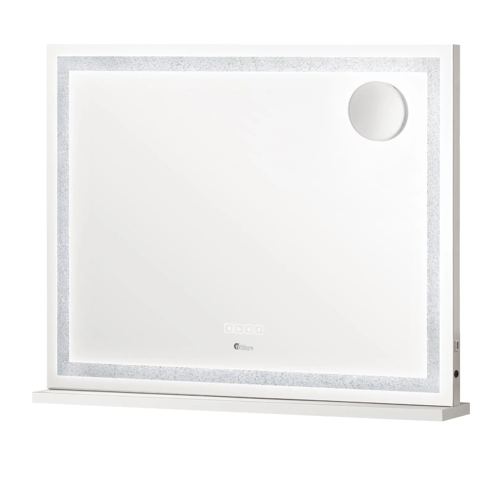 Oikiture Bluetooth Hollywood LED Makeup Mirror 80x62cm Crystal Vanity Mirrors