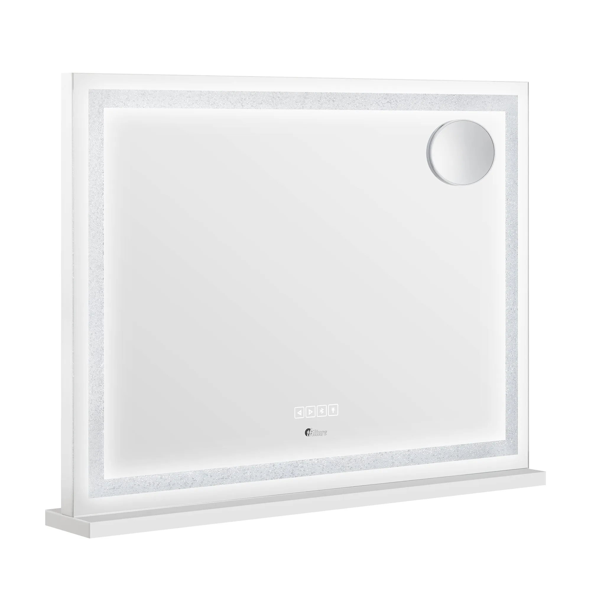 Oikiture Bluetooth Hollywood LED Makeup Mirror 80x62cm Crystal Vanity Mirrors