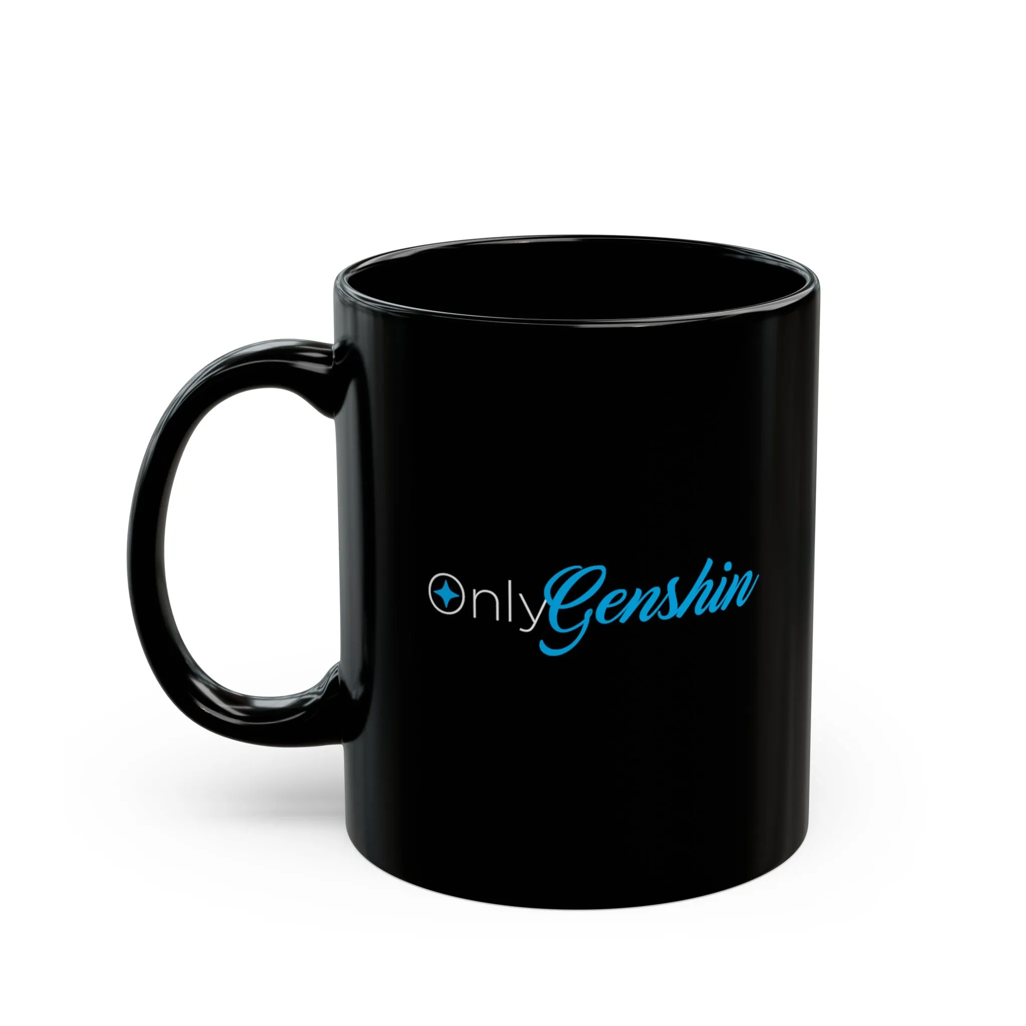 OnlyGenshin Black Mug (11oz, 15oz) Genshin Impact Cups Cup Mugs Onlyfans Inspired Funny Humor Humour Joke Pun Comedy Game Gift Gifts For Gamer Birthday Christmas Valentine's