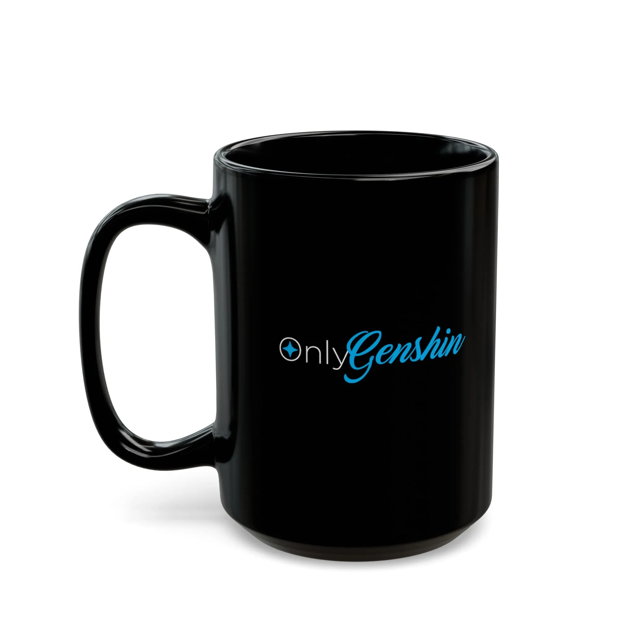 OnlyGenshin Black Mug (11oz, 15oz) Genshin Impact Cups Cup Mugs Onlyfans Inspired Funny Humor Humour Joke Pun Comedy Game Gift Gifts For Gamer Birthday Christmas Valentine's