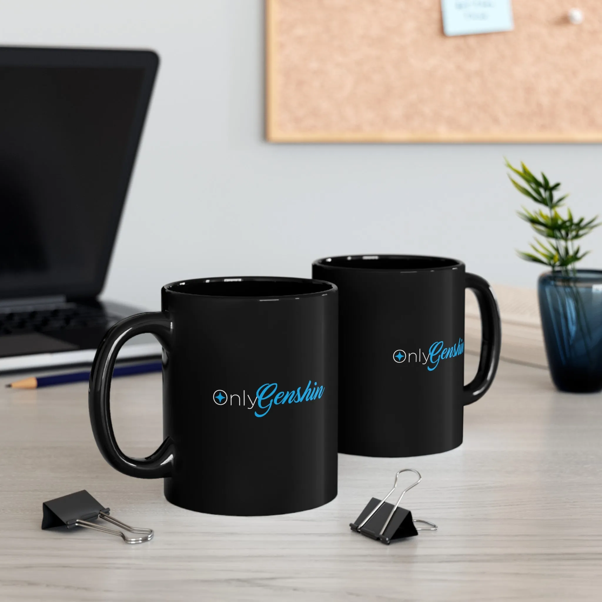 OnlyGenshin Black Mug (11oz, 15oz) Genshin Impact Cups Cup Mugs Onlyfans Inspired Funny Humor Humour Joke Pun Comedy Game Gift Gifts For Gamer Birthday Christmas Valentine's