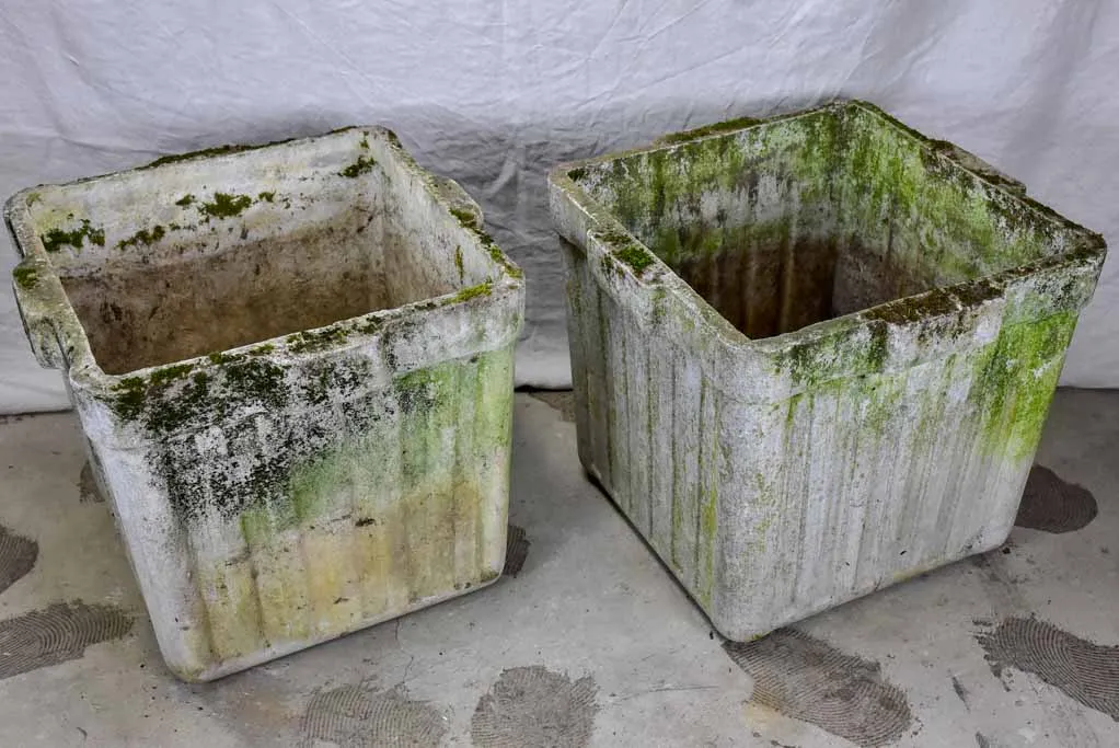 Pair of large square Willy Guhl planters