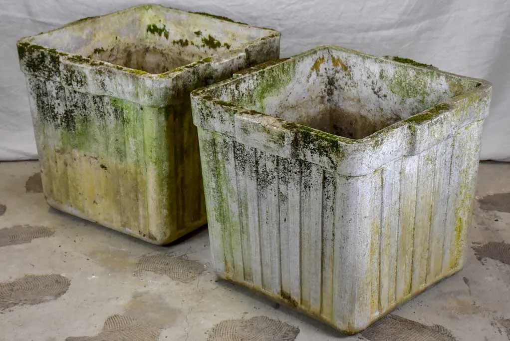 Pair of large square Willy Guhl planters