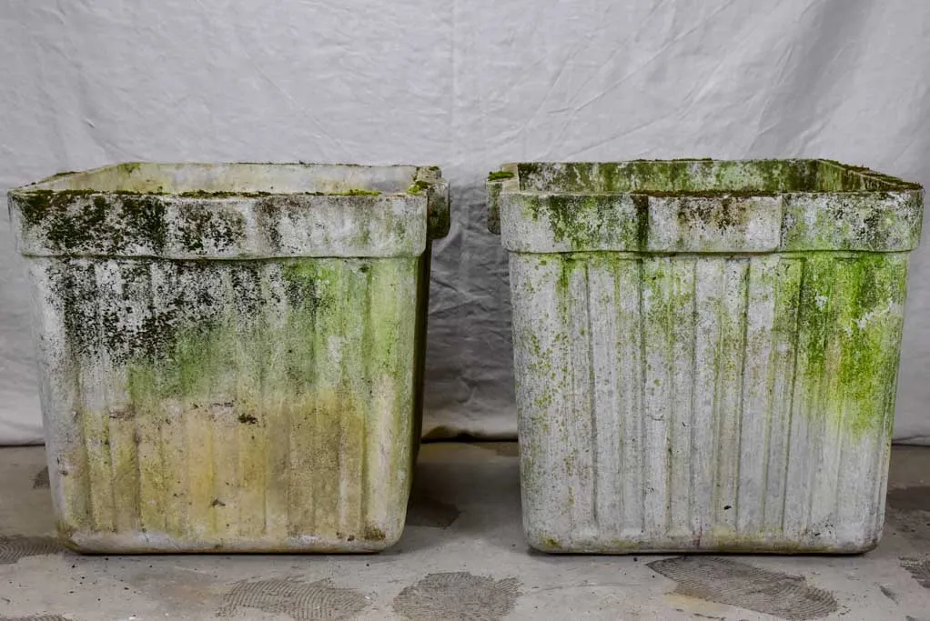 Pair of large square Willy Guhl planters