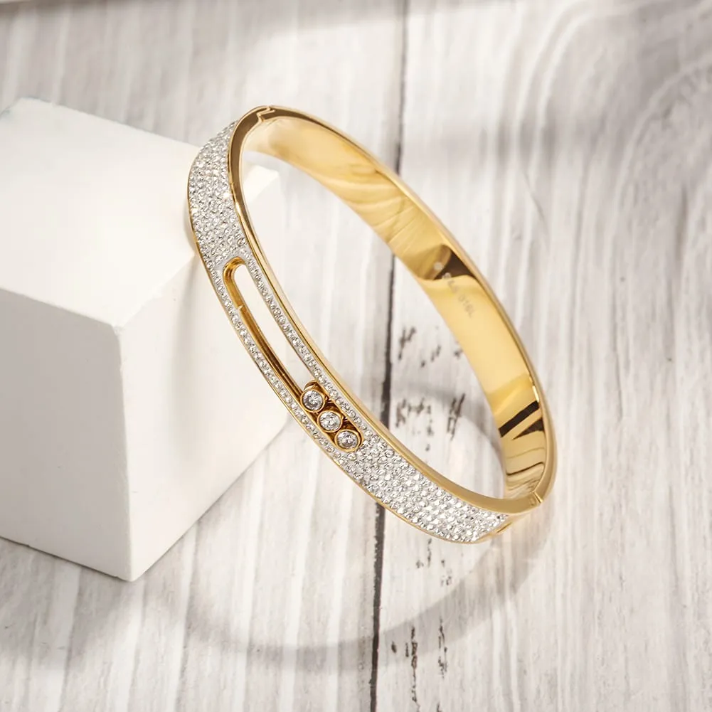 Pave Floating Stones Bangle