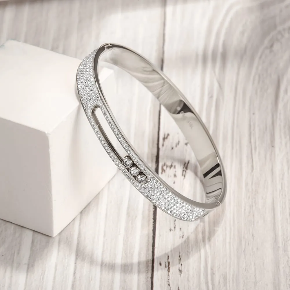 Pave Floating Stones Bangle