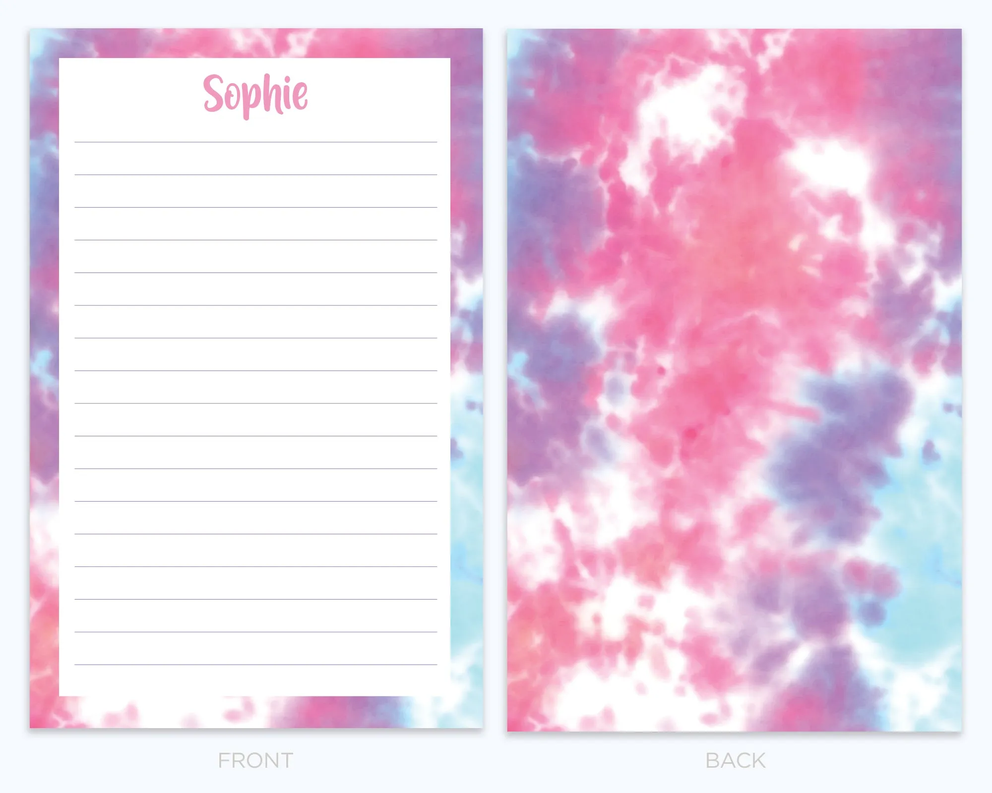 Personalized Tie Dye Writing Set for Kids