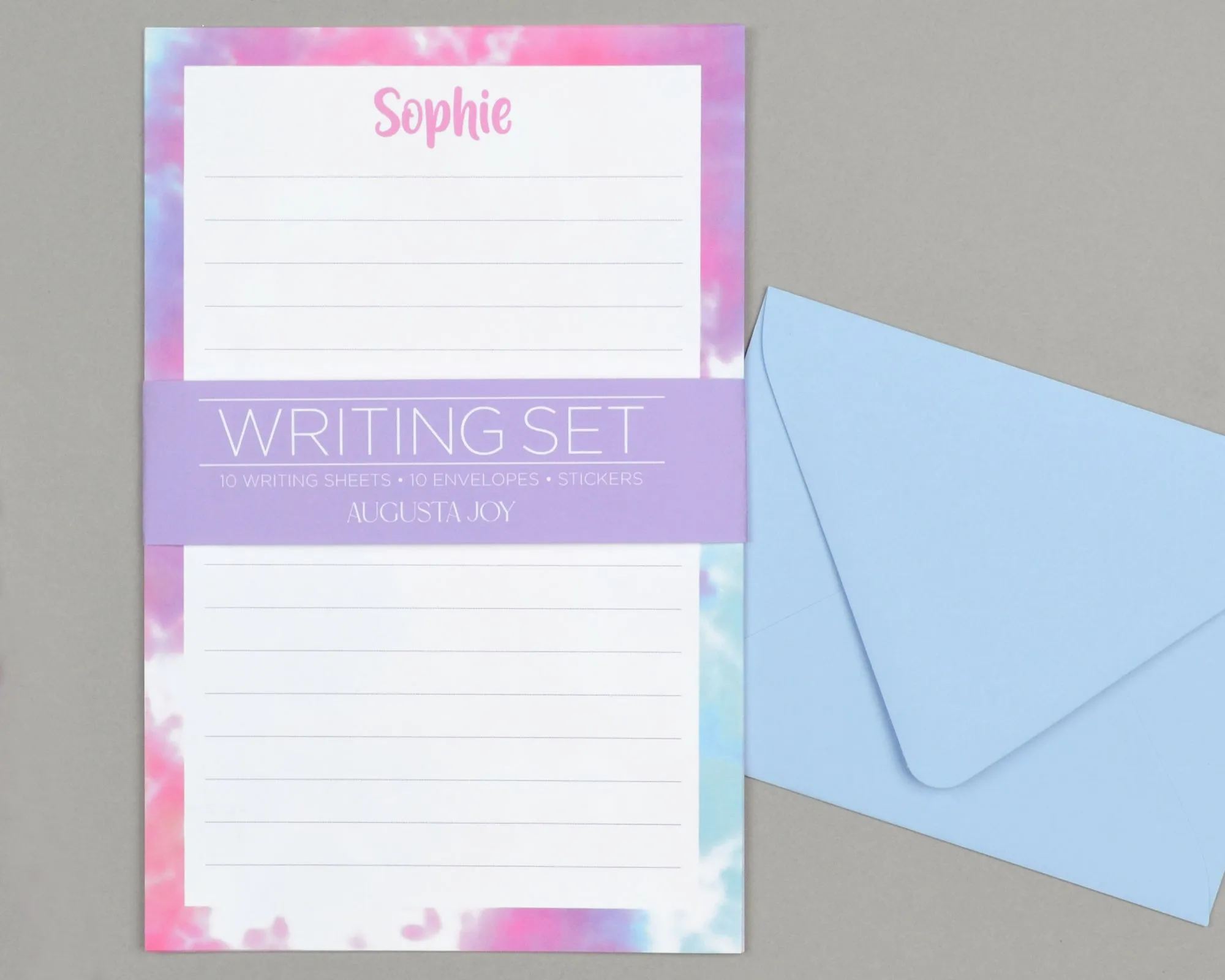 Personalized Tie Dye Writing Set for Kids