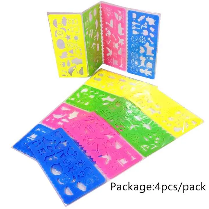 Piece Set of Clear Plastic-مساطر الألغاز