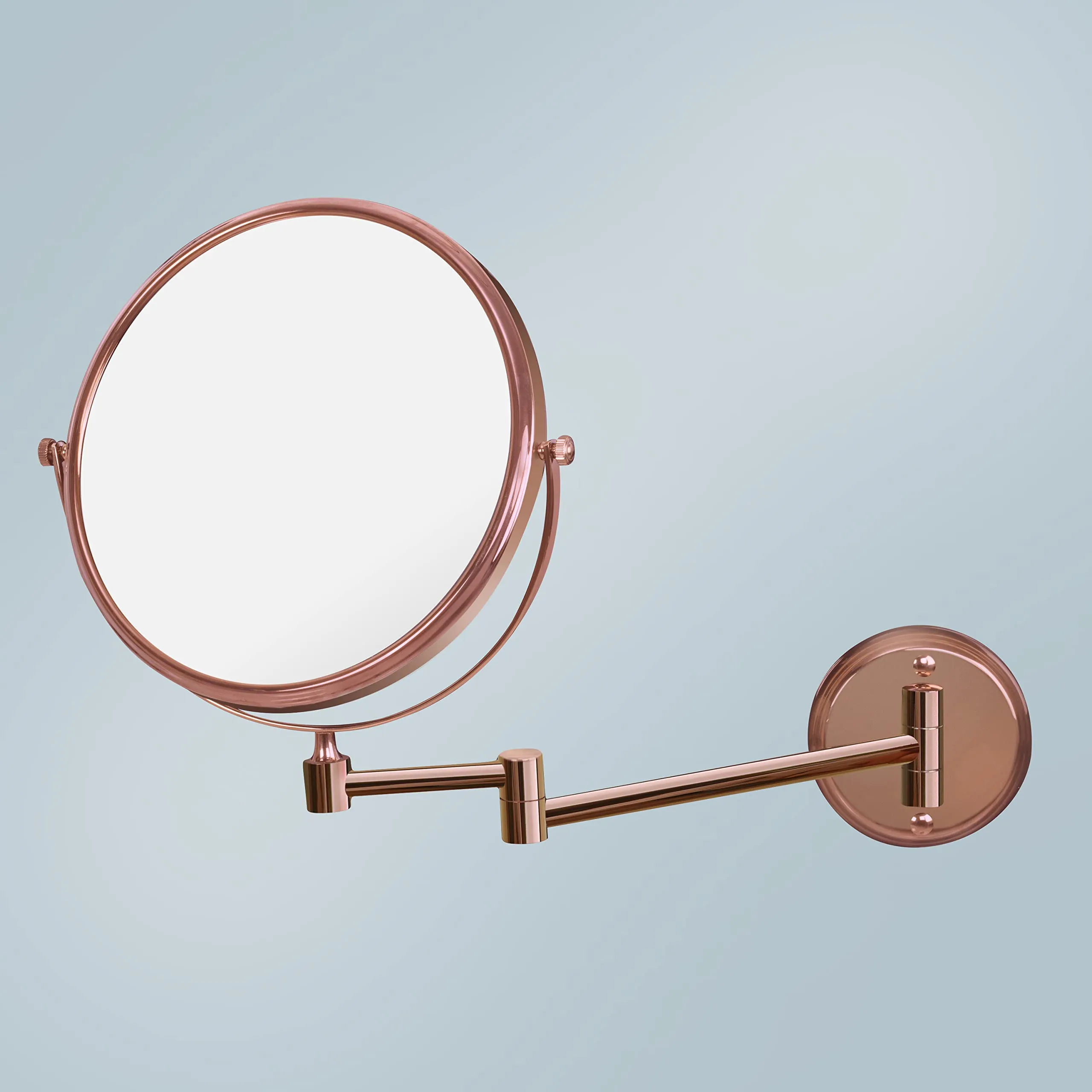 Plantex Premium Brass Magnifying Mirror/Dual Side Swivel Zoom Mirror with 5x/1x Magnification/Vanity Mirror for Bathroom (8 Inches-Rose Gold/Wall Mount)