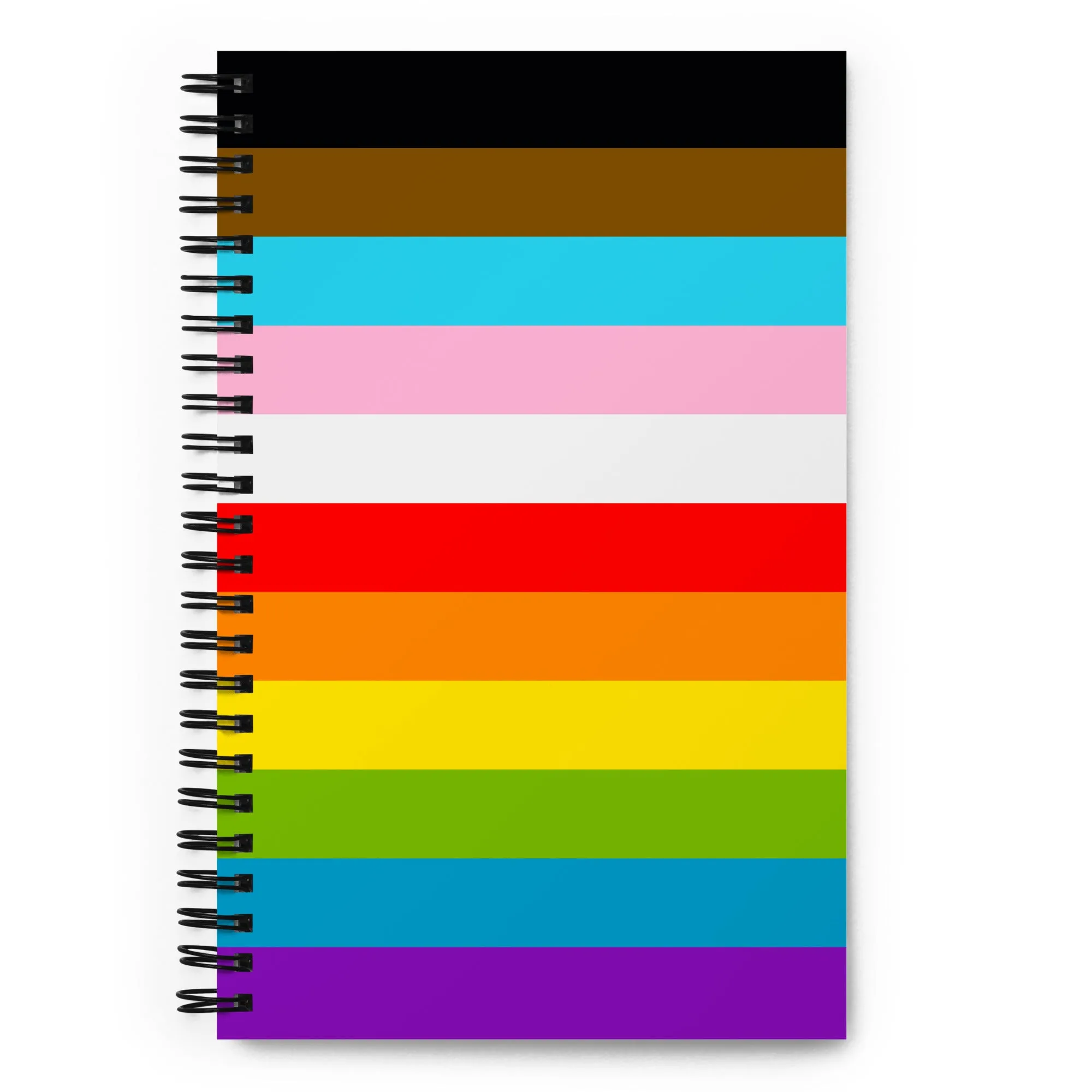 Progress Pride Flag Stripes Spiral Notebook