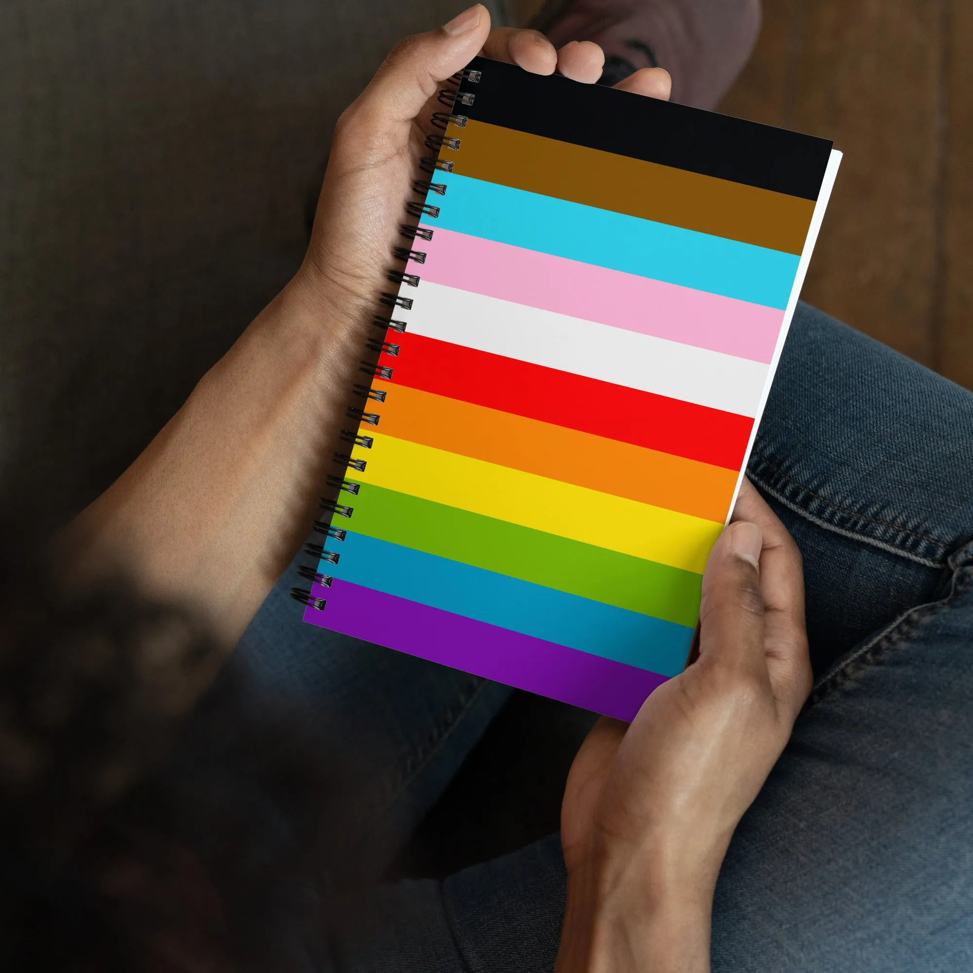 Progress Pride Flag Stripes Spiral Notebook