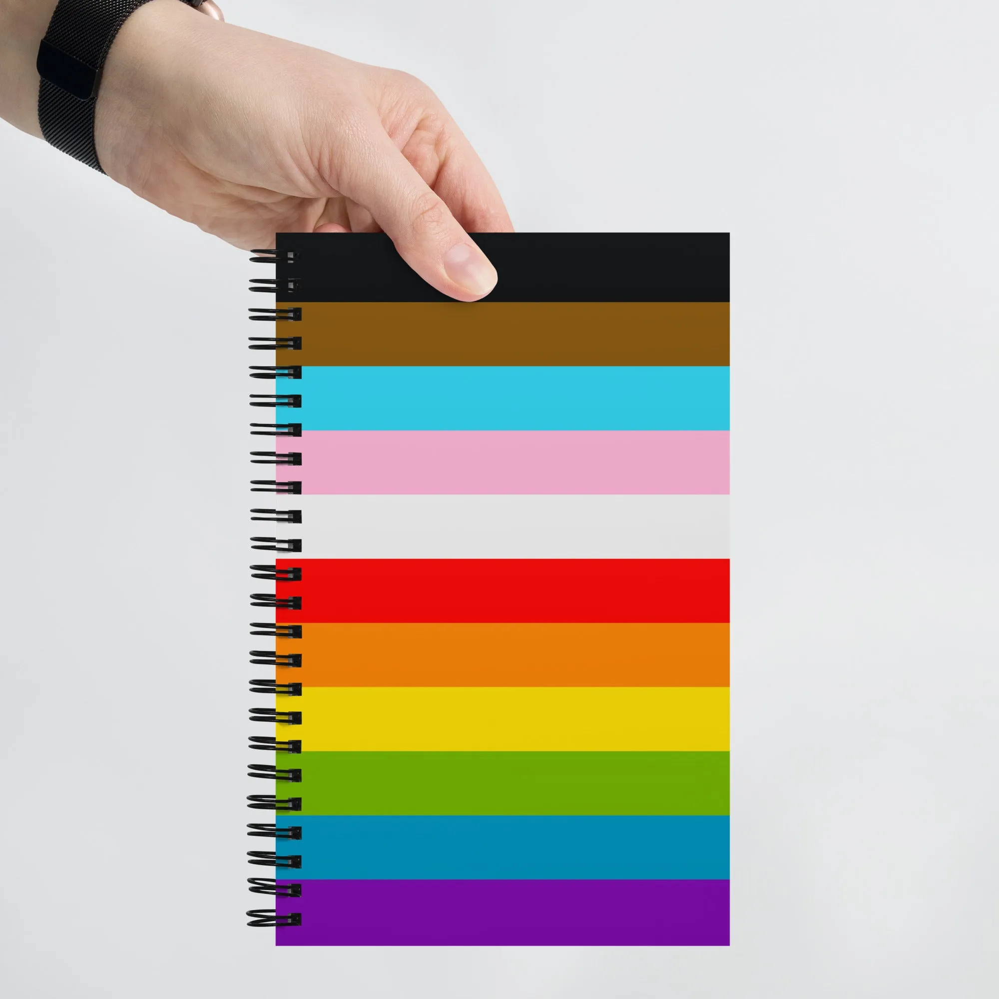 Progress Pride Flag Stripes Spiral Notebook
