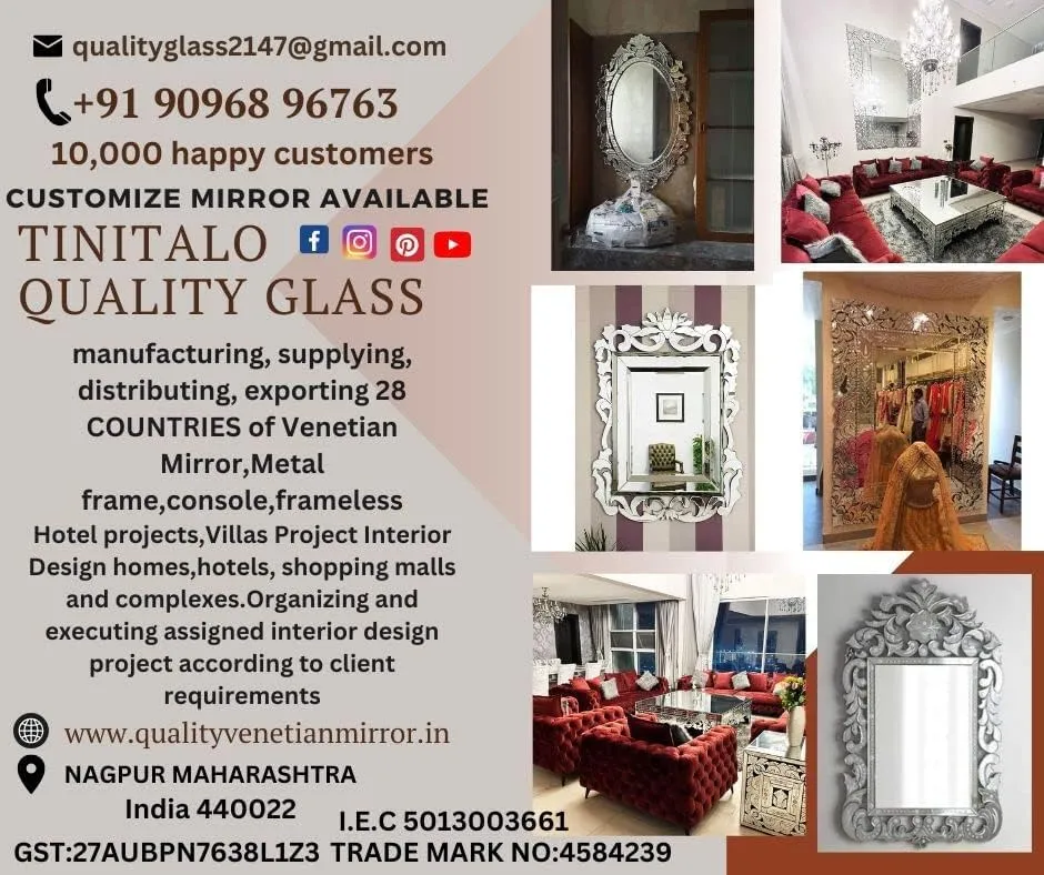 Quality Glass Venetian Elegance Handcrafted Decorative Wall Mirror,Exquisite Home Décor Accent for Living Room, Bedroom, or Entryway 36 x 54 Inch (Model V14)