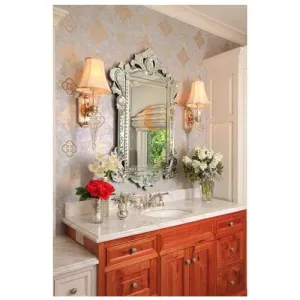 Quality Glass Venetian Elegance Handcrafted Decorative Wall Mirror,Exquisite Home Décor Accent for Living Room, Bedroom, or Entryway 36 x 54 Inch (Model V14)