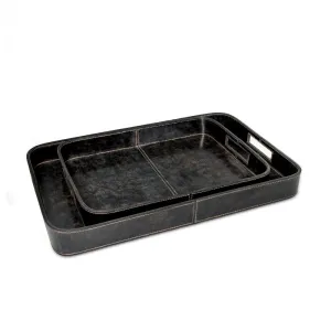 Regina Andrew Derby Rectangle Leather Tray Set