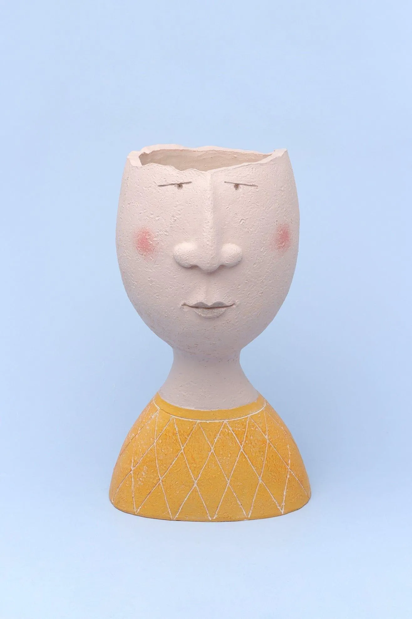 Resin Characteristic Human Family Faces Flower Plant Pot Planter Or Home Decoration Vase