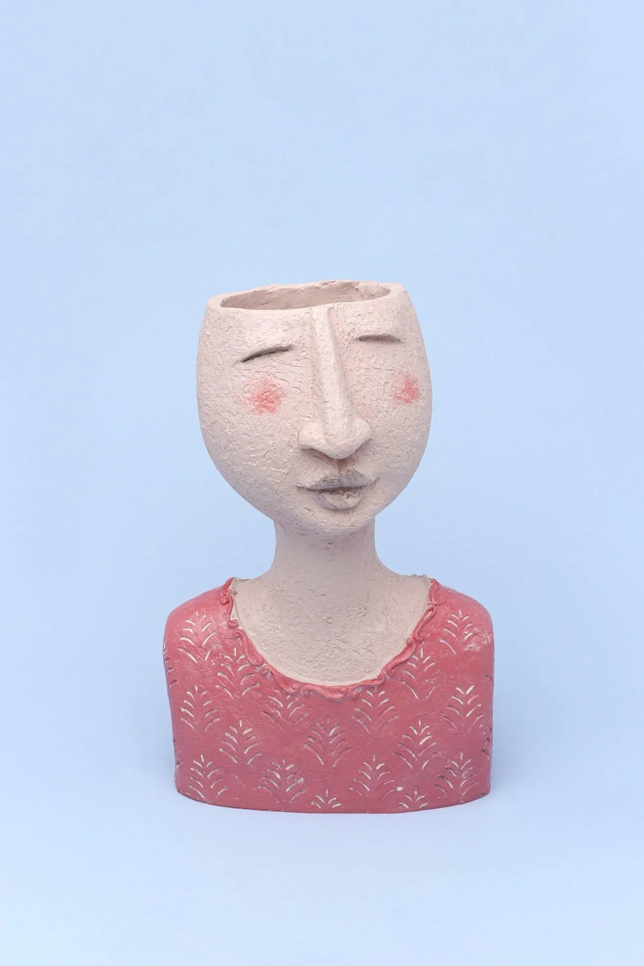 Resin Characteristic Human Family Faces Flower Plant Pot Planter Or Home Decoration Vase